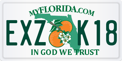 FL license plate EXZK18