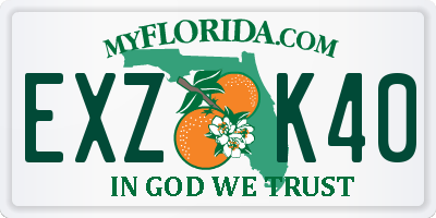 FL license plate EXZK40