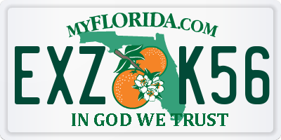 FL license plate EXZK56