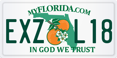 FL license plate EXZL18