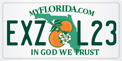 FL license plate EXZL23