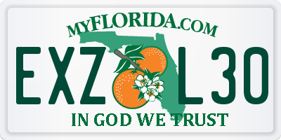 FL license plate EXZL30