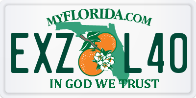 FL license plate EXZL40