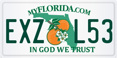 FL license plate EXZL53
