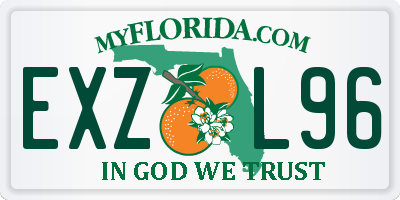 FL license plate EXZL96