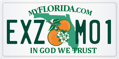 FL license plate EXZM01