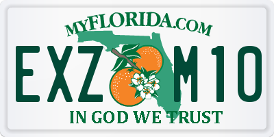 FL license plate EXZM10