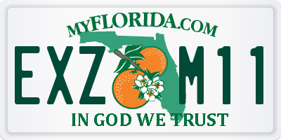 FL license plate EXZM11