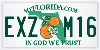 FL license plate EXZM16
