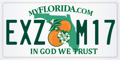 FL license plate EXZM17
