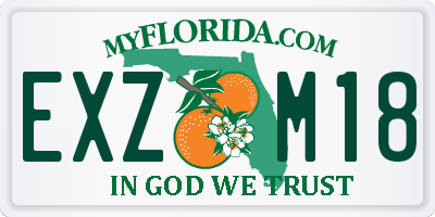 FL license plate EXZM18