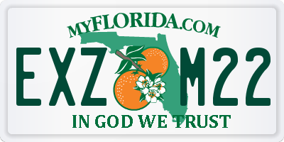FL license plate EXZM22