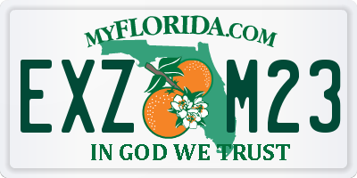 FL license plate EXZM23
