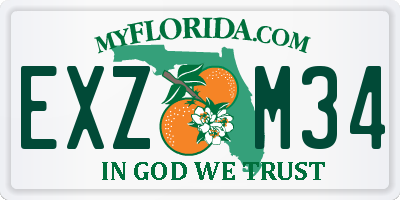 FL license plate EXZM34