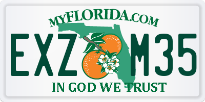 FL license plate EXZM35