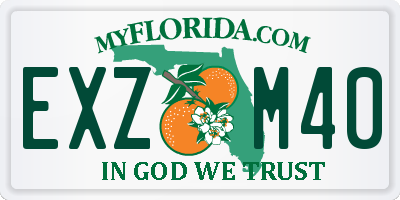 FL license plate EXZM40
