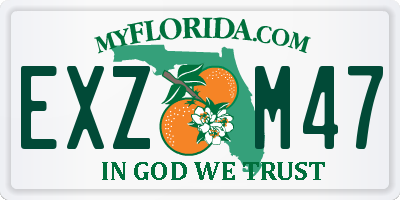 FL license plate EXZM47