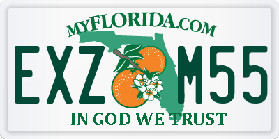 FL license plate EXZM55