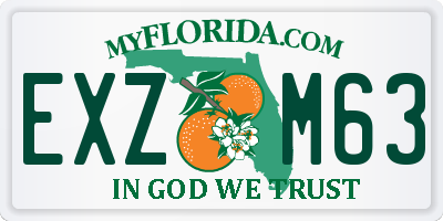 FL license plate EXZM63
