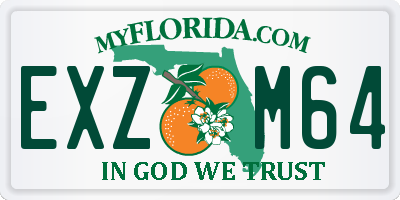 FL license plate EXZM64