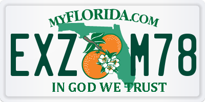 FL license plate EXZM78