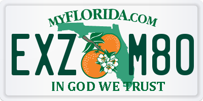 FL license plate EXZM80