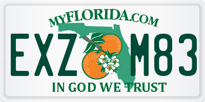 FL license plate EXZM83