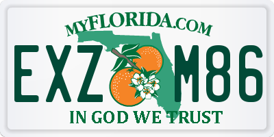 FL license plate EXZM86