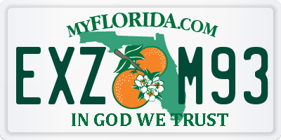 FL license plate EXZM93
