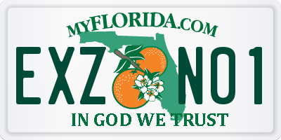 FL license plate EXZN01