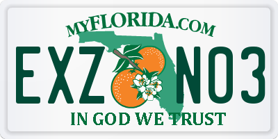FL license plate EXZN03