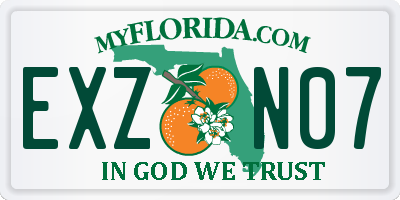 FL license plate EXZN07