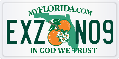FL license plate EXZN09
