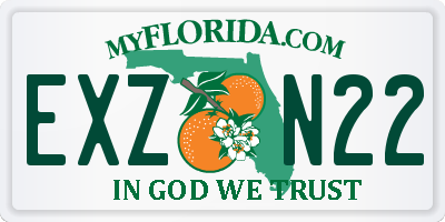 FL license plate EXZN22