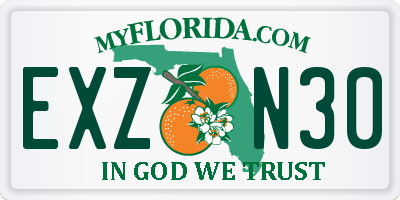 FL license plate EXZN30