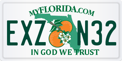 FL license plate EXZN32