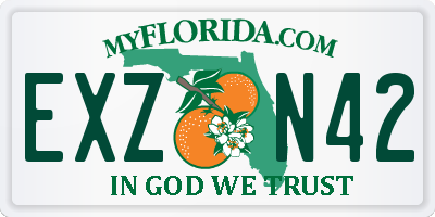 FL license plate EXZN42