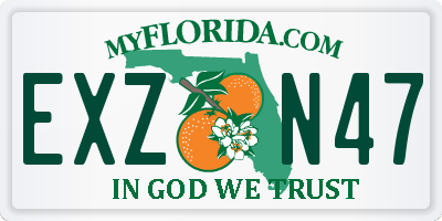 FL license plate EXZN47