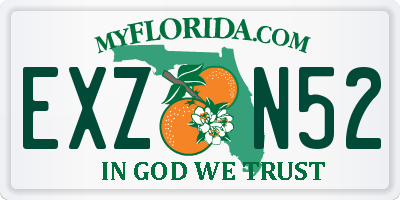 FL license plate EXZN52