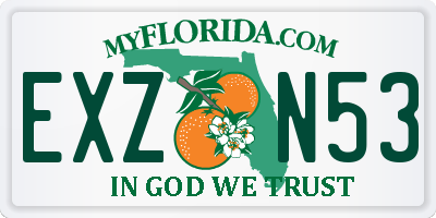 FL license plate EXZN53