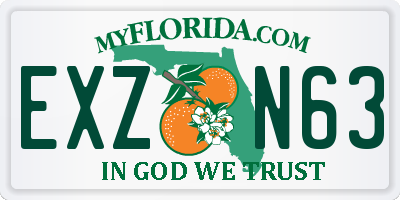 FL license plate EXZN63