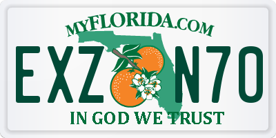 FL license plate EXZN70
