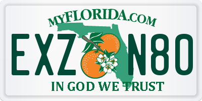 FL license plate EXZN80