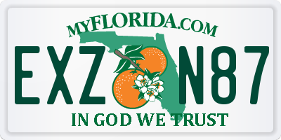 FL license plate EXZN87