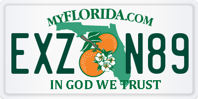 FL license plate EXZN89