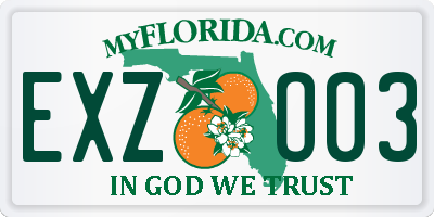 FL license plate EXZO03