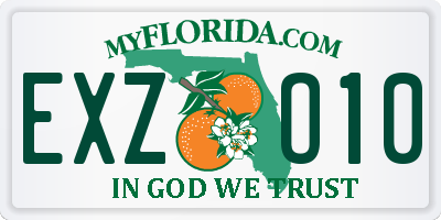 FL license plate EXZO10