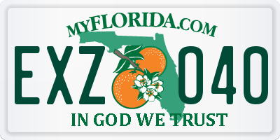 FL license plate EXZO40