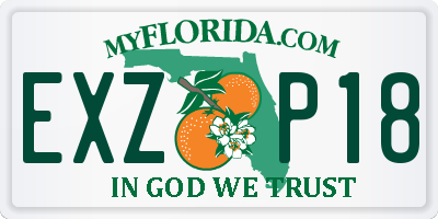 FL license plate EXZP18