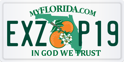 FL license plate EXZP19